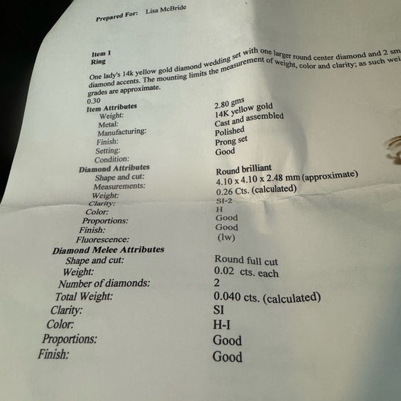 💥PRICE DROP💥💍 Womens 14 kt yellow gold wedding set. Appraisal in pictures. FIRM! - Picture 6 of 7